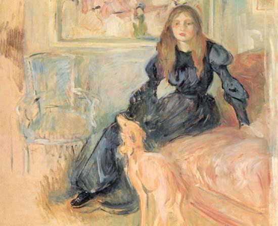 Berthe Morisot Julie Manet et son Levrier Laerte, oil painting image